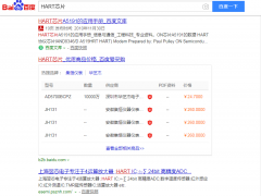 恭喜上海翌芯圖頁網商鋪產品關鍵詞“HART芯片、傳感器信號處理”榮登百度搜索首頁