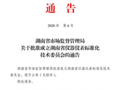 湖南省儀器儀表標(biāo)準(zhǔn)化技術(shù)委員會(huì)成立了！