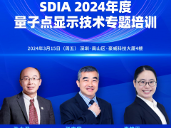 SDIA2024年首場活動即將開啟，3月15日量子點顯示技術培訓等你來！